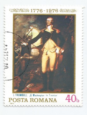 *Romania, LP 904/1976, Bicentenarul Revolutiei Americane, 40 bani, eroare, oblit. foto