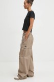 Converse pantaloni de bumbac drept, high waist, 10026957-A03