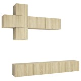Cumpara ieftin Set dulapuri TV, 7 piese, stejar sonoma, lemn prelucrat