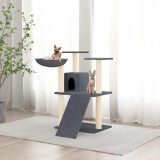 VidaXL Ansamblu pisici cu st&acirc;lpi din funie sisal, gri &icirc;nchis, 83 cm