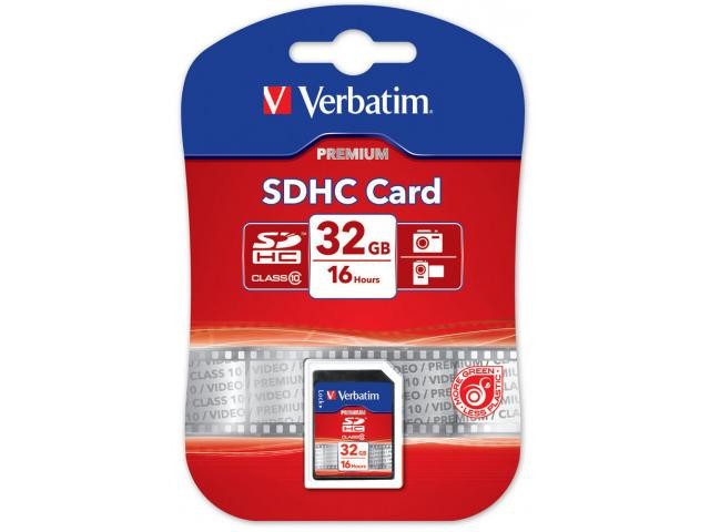 Memory Card Verbatim Premium SDHC, 32GB, Class 10