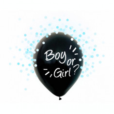 Set 4 baloane si accesorii pentru asteptarea bebelusului BOY or GIRL Culoare Albastru foto