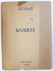 DIVERSE de AL. ROSETTI , 1962 , DEDICATIE* foto