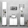 VidaXL Set mobilier de baie, 3 piese, alb, lemn compozit