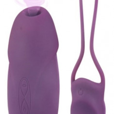 Set Luzie Stimulator Clitoris Sucking+Ou Vibrator Remote Control 10 Moduri Vibratii 7 Moduri Suctiune Silicon USB Mov Guilty Toys