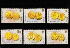 Romania 2006-Istoria monedei romanesti-Monede de aur,serie de 6 valori,MNH foto