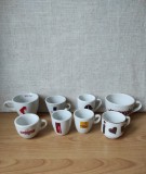 Lot de 8 cești cu tema CAFEA