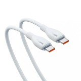 CABLU alimentare si date Baseus Pudding, Fast Charging Data Cable pt. smartphone, USB Type-C la USB Type-C 100W, 2m, alb &quot;P10355702221-01&quot; (timbru ver