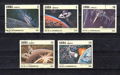 A12 S3 8 - Timbre foarte vechi - Cuba - cosmos - statii spatiale