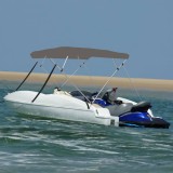 VidaXL Parasolar barcă Bimini cu 4 arcuri, gri, 243x244x137 cm