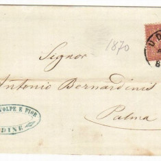 Italy 1870 Postal History Rare, Cover for Palma D.077