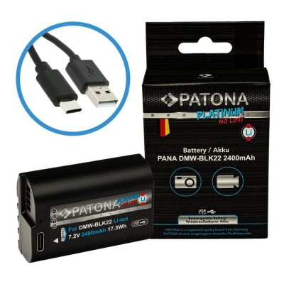 Acumulator replace Patona Platinum DMW-BLK22 2400mAh pentru Panasonic S5, G9, GH5, GH5S-1401 foto