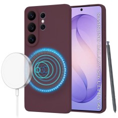 Husa silicon Samsung Galaxy S26 Ultra Asteroid GSM SoftFlex MagSafe, bordo