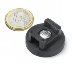 Magnet neodim cauciucat Ø31 mm, pentru fixare cablu, tub