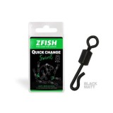 Vartej Rapid ZFISH Quick Change Swivel Matt, Nr 12, 20Kg, 10Buc, Negru