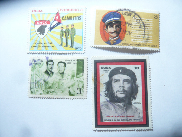 4 Timbre CUBA 1967 ,68 ,70 si 71 Personalitati , stampilate