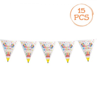 Set Stegulețe Petrecere, Happy Birthday, 4.8m, 15 Bucăți, Multicolor foto