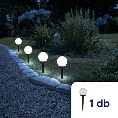 Lampa solara cu LED cu tarus forma sfeerica, alb rece, &amp;Oslash;10 cm, 1 buc foto