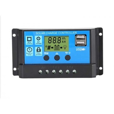 Regulator Controler Solar PWM 10A, 12V24V, 2 X USB Si LCD foto