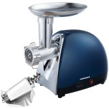 Masina de tocat Heinner MG1500TA-BL, 1600 W, Accesoriu pentru rosii si carnati, Cutit inox, Albastru