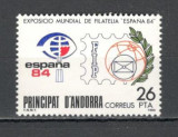 Andorra Spaniola.1984 Expozitia filatelica ESPANA MA.150, Nestampilat