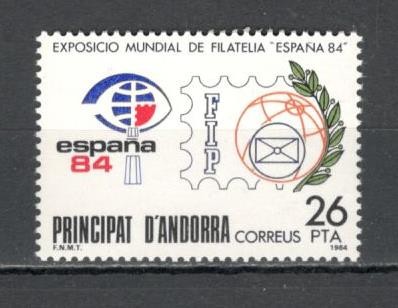 Andorra Spaniola.1984 Expozitia filatelica ESPANA MA.150 foto