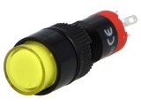 Comutator acţionat prin apăsare SPDT 0,5A/250VAC cu iluminare LED galbenă