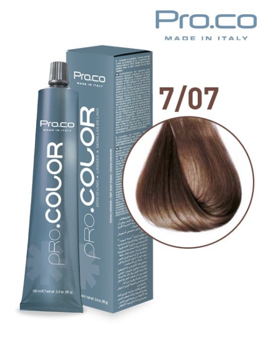 Vopsea de par profesionala PRO.COLOR 100 ml - Pro.Co - 7/07 TUTUN