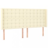 Cumpara ieftin Tablie de pat cu aripioare, crem, 183x16x118/128 cm, piele eco