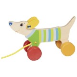 Goki Jucarie de tras Catelus din lemn, 16.5 cm, 1 an+
