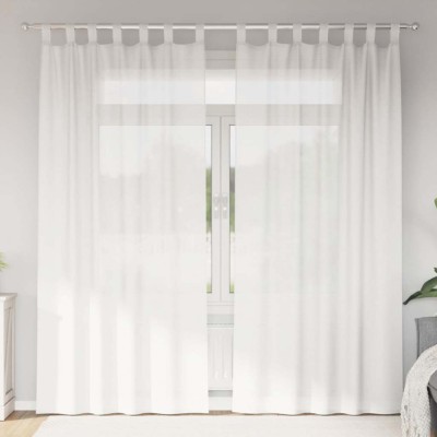 vidaXL Perdele Voile cu Bucle 2 buc Alb 140x245 cm foto