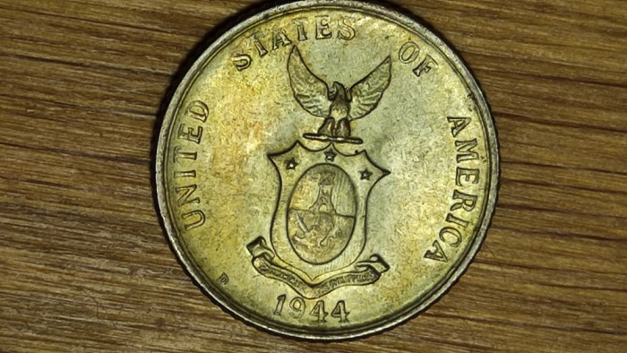 SUA / USA - ocupatie WW2 in Filipine - 20 centavos 1944 argint -foarte frumoasa!