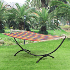 Hamac HS-002 cu cadrul metalic multicolor [casa.pro] HausGarden Leisure