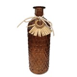 Vaza decorativa CD0021S-1, sticla, maro, 7 x 20 cm