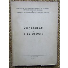 VOCABULAR DE BIBLIOLOGIE de N. GEORGESCU TISTU CU DEDICATIE SI AUTOGRAF