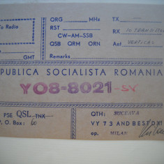 HOPCT 75194 SUCEAVA -RSR -CARTE POSTALA QSL RADIOAMATOR/RADIOAMATORI-CIRCULATA