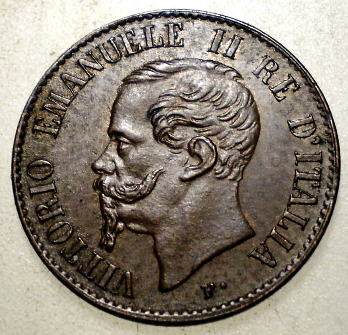 E.012 ITALIA VITTORIO EMANUELE II 1 CENTESIMO 1867 M XF