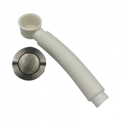Sifon Racord Pentru Cadita cu Dop Click Clack din Inox Roval foto