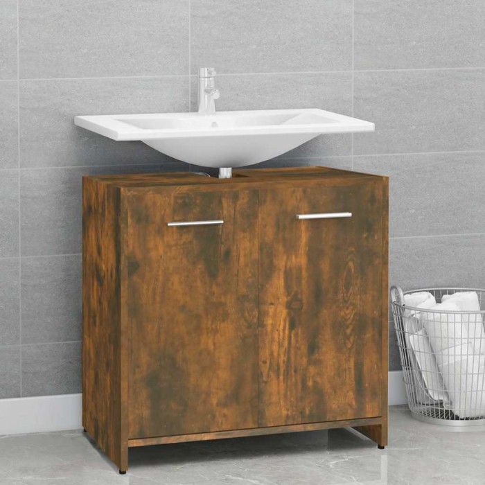 vidaXL Dulap de baie, stejar fumuriu, 60x33x60 cm, lemn prelucrat 815525