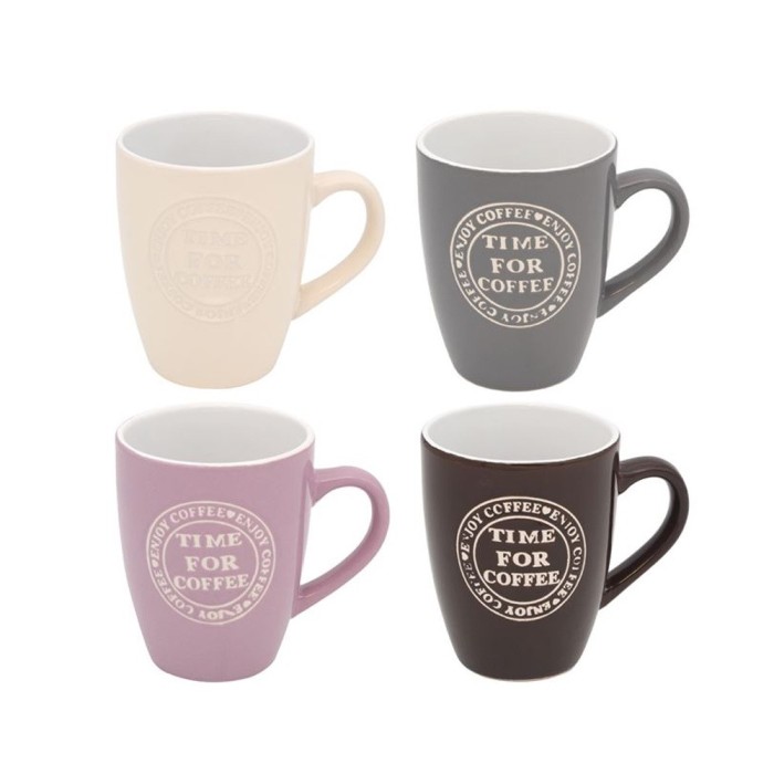 Set 4 cani, 350 ml, Time for Coffe, Ceramica, ATU-088833