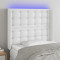 Tablie de pat cu LED, alb, 83x16x118/128 cm, piele ecologica GartenMobel Dekor