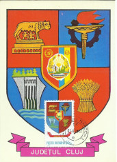 TSV* - MAXIMA CLUJ - STEMA JUDETULUI HERALDICA `78 STAMPILA 2 foto