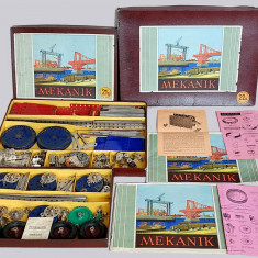 MEKANIK - 2 Jocuri baieti cu piese metalice pentru constructii, vintage anii 50