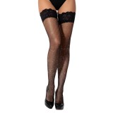 Ciorapi Plasa cu Sclipici Lace by LJ - Negru, S-L