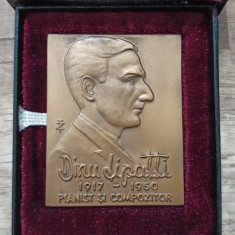 Placheta bronz Dinu Lipatti, UNESCO, medalist Teodor Zamfirescu 1995