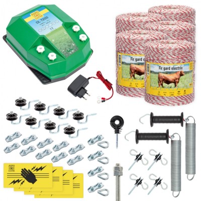 Pachet gard electric complet 5000&amp;nbsp;m, 7,2 Joule, 230&amp;nbsp;V, pentru animale domestice foto