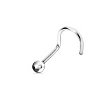 Piercing Surub Nostril - TITAN - argintiu piatră verde - 0.8x6x2