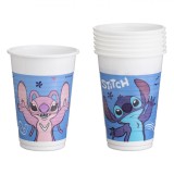 Set Pahare Plastic, Stitch, Capacitate 200ml, Multicolor, 6 Bucăți, Oem