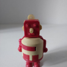 Jucarie romaneasca veche robot robotel anii 80 plastic mic rosu cu alb