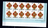 Insulele Cook 1967 - Flori, Mi162 nedantelat, fragment coala